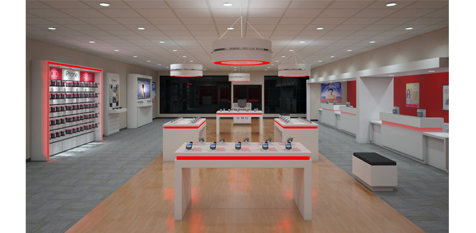 Walls + Forms Announces New Verizon 4G White Package Store Design