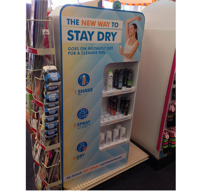 Dove Stay Dry Campaign Shelf Display