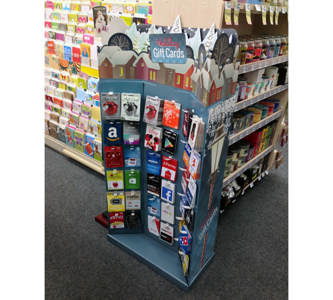 Holiday Gift Cards Village Floor Display