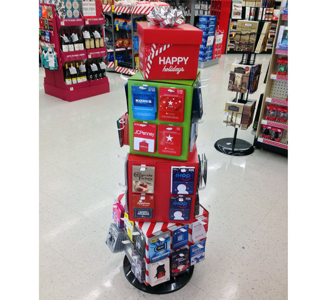 Happy Holidays Gift Card Floor Display