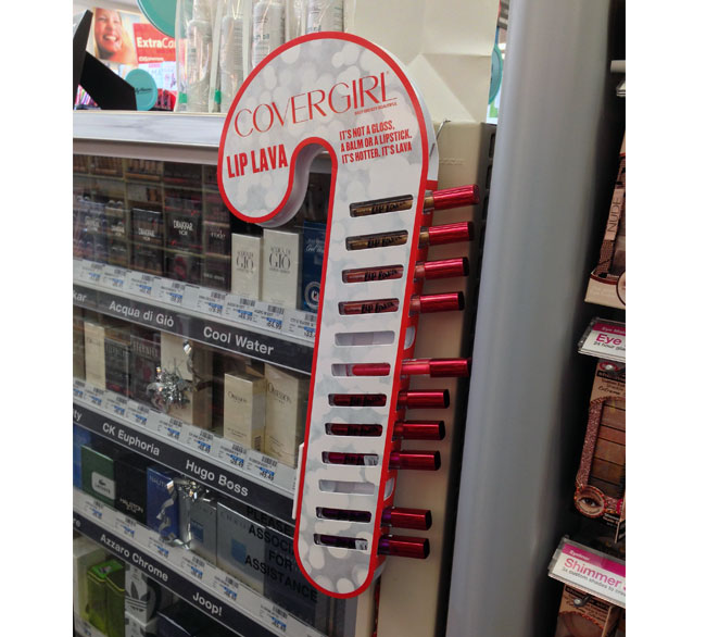Covergirl Lip Lava Candy Cane Mini Wing Display