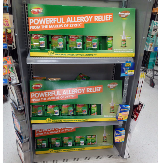 Zyrtec Allergy Relief End Cap Trays