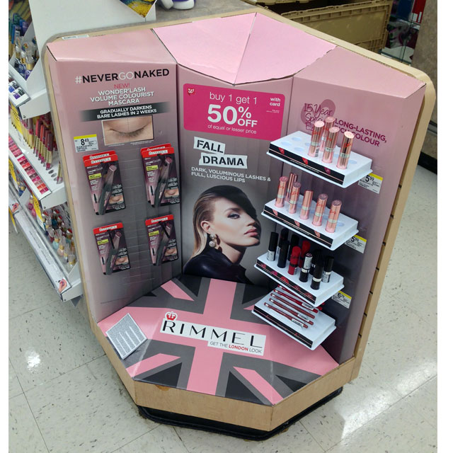 Rimmel Never Go Naked Shelf Display