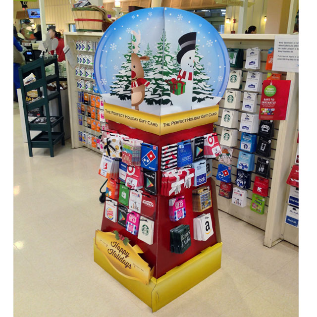 Holiday Snow Globe Gift Card Display