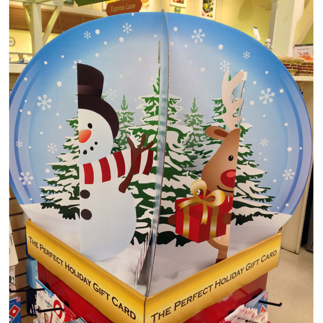 Holiday Snow Globe Gift Card Display