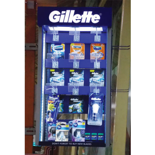 Gillette Lighted Side Kick Display