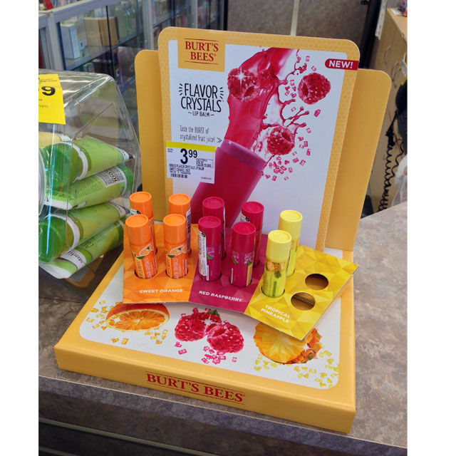 Burt's Bees Flavor Crystals Counter Display