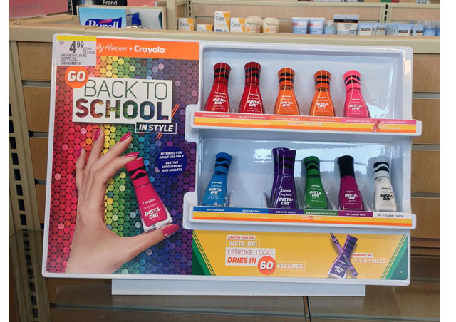 Sally Hansen And Crayola Retail Display