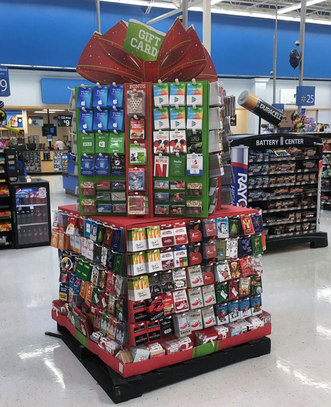 Multi-Tier Holiday Gift Card Pallet Display