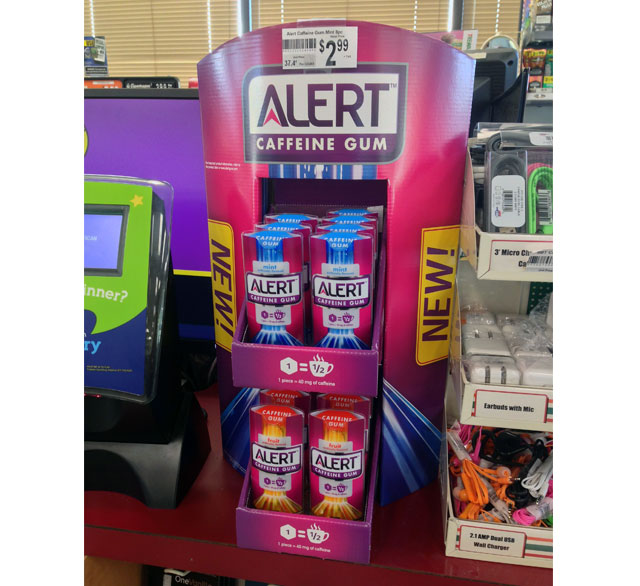 Alert Caffeine Gum Counter Display