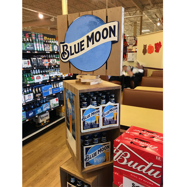 Blue Moon Wood POP Display