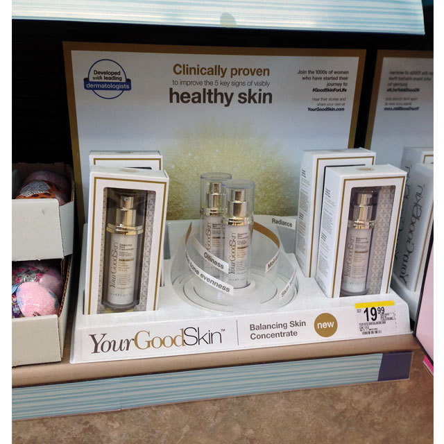 YourGoodSkin Shelf Display