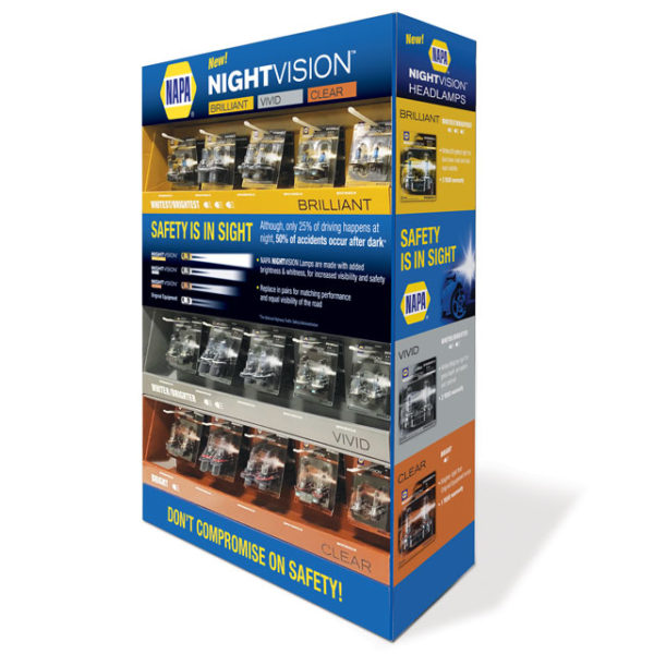 NAPA NightVision End Cap Display Is Brilliant Point of Purchase