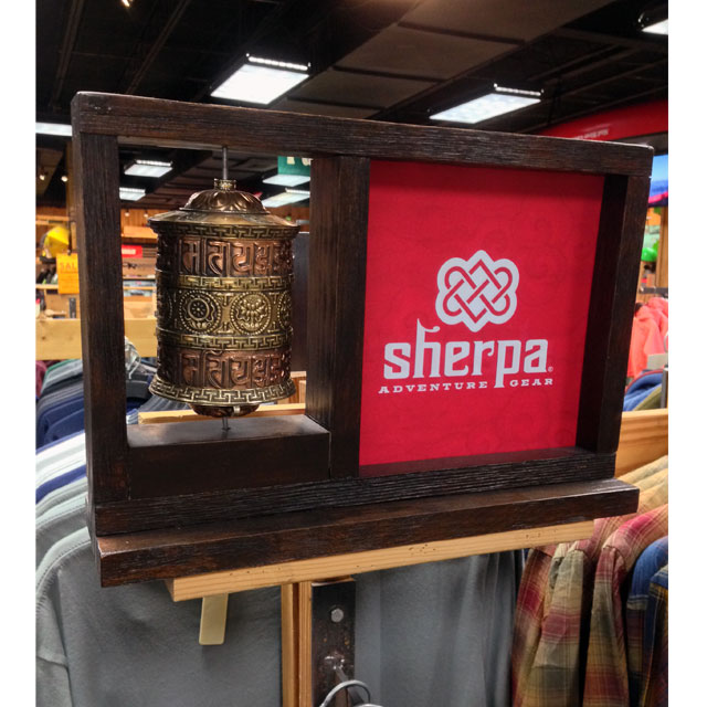 Sherpa Adventure Gear Apparel Display