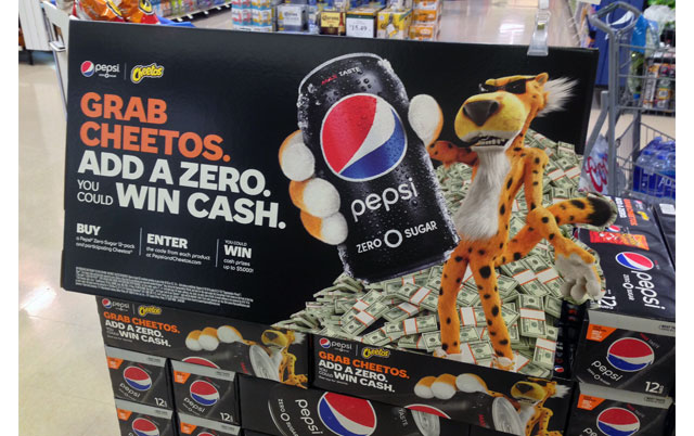 Pepsi Cheetos Win Cash Display