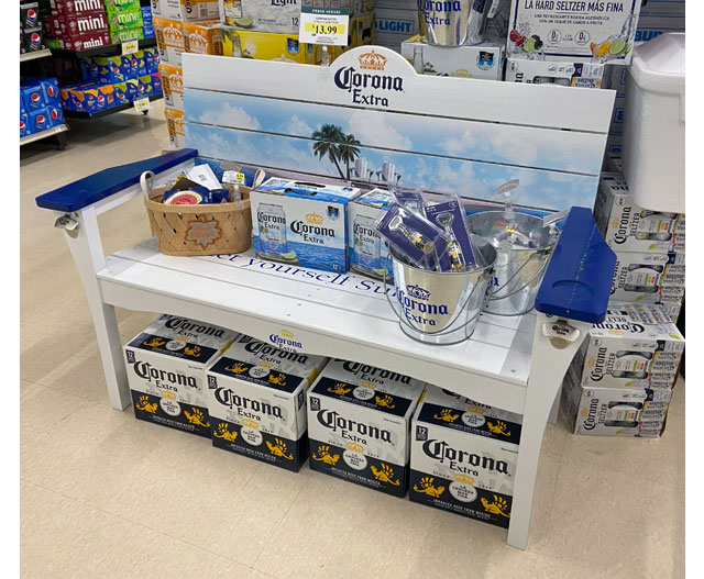 Corona Beer Bench Display