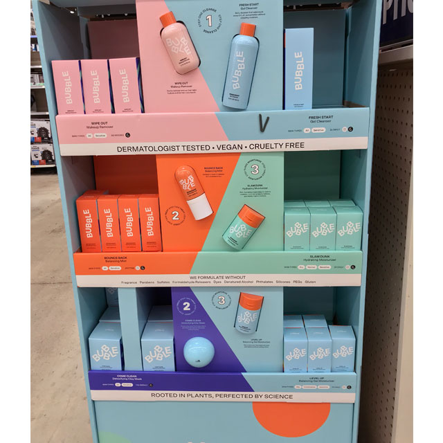 Bubble Display Faces The Day - Point of Purchase International Network,  bubble skincare 